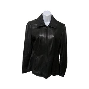 Liz Claiborne Real Leather Jacket S Black Butter Soft 80s 90s #2300